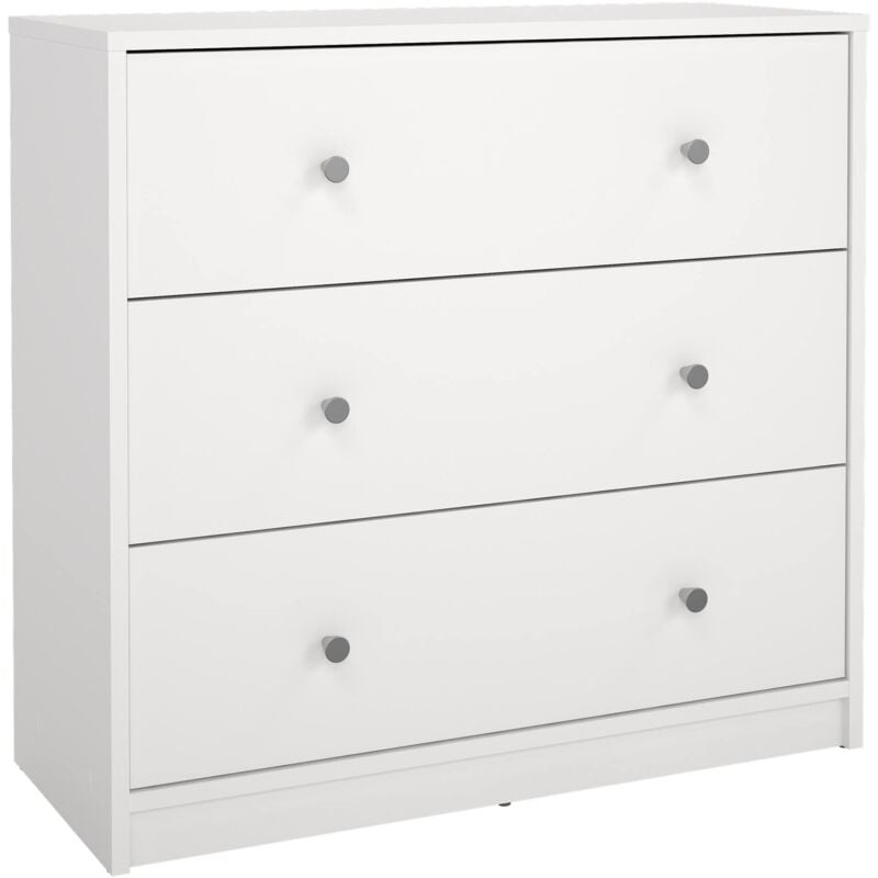 Commode Ebro avec 3 tiroirs 71,4x30,1x68,3 cm en blanc - Wellhome
