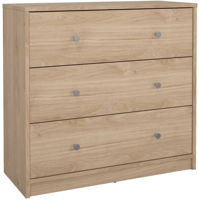 WELLHOME Commode Ebro avec 3 tiroirs 71,4x30,1x68,3 cm couleur chêne