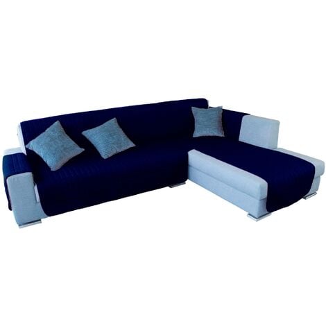 Copridivano Con Penisola Chaise Longue Tinta Unita Panna Mod Capri,  misuraDestracolorePanna