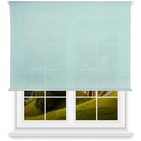 WellHome Estor enrollable translúcido con cadena PVC, 180x120cm Azul claro
