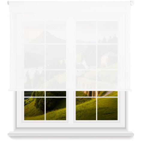 WellHome Estor enrollable translúcido con cadena PVC, 180x120cm Blanco