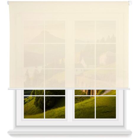 WellHome Estor enrollable translúcido con cadena PVC, 180x130cm Beige
