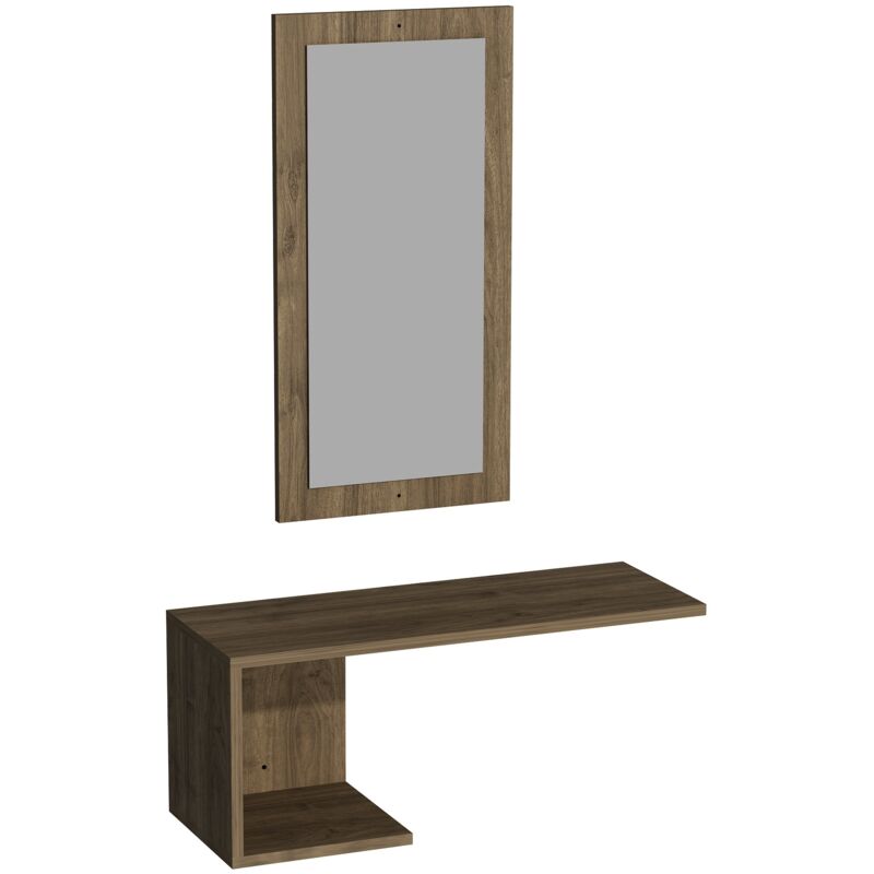 Buffet mural avec miroir Blanc 80x30x29,6 cm - 'raf' - Noyer - Wellhome