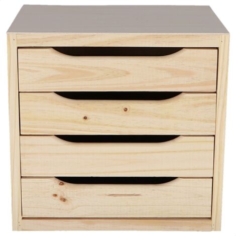 WELLHOME FURNITURE & DECORATION Commode 4 tiroirs finition SANS vernis