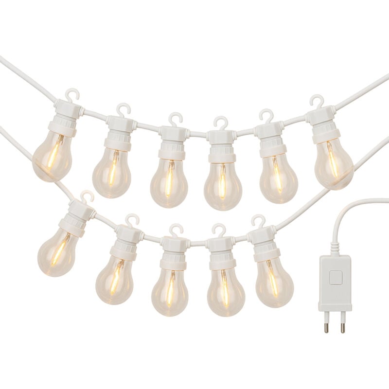 Guirlande Lumineuse led Blanc Chaud 10 Ampoules 450x6x15 cm - Wellhome