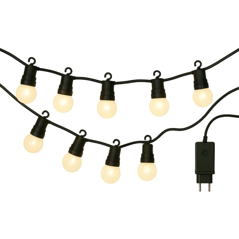 Guirlande Lumineuse led Blanc Chaud 10 Ampoules 500x5x11cm - Wellhome