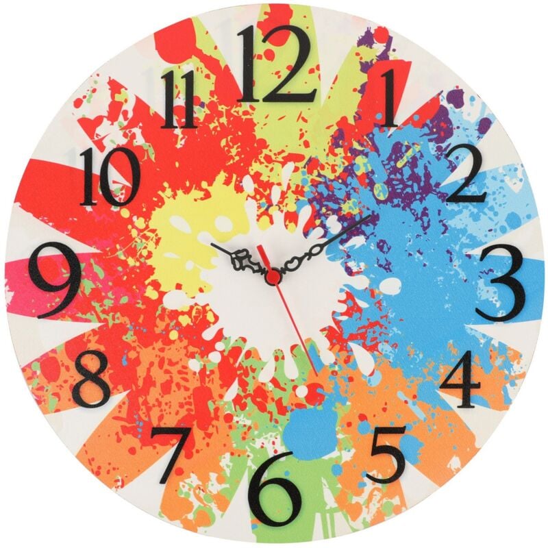 Wellhome - Horloge murale décorative multicolore 40x5 cm - 100% mdf - multicolore