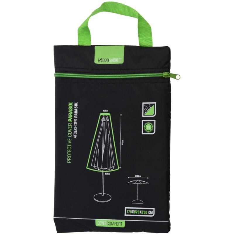 Housse blister pour parapluies 175x28x50 cm en Polyester Noir - Wellhome