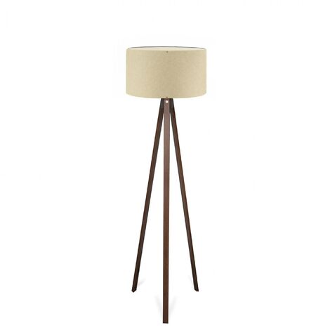 WELLHOME Lampadaire beige 100% wooden Tanganica, 21x38x140, E27 Max 60 W