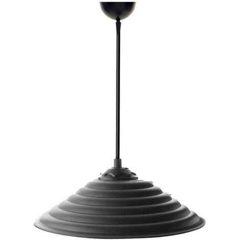 WellHome Lámpara de techo, abs y policarbonato, negro, colección Bled, 25x25x50, casquillo E 27 Max 45 - 60