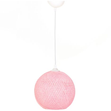 WellHome Lámpara de techo con Yute, hecho a mano color Rosa
Blanco