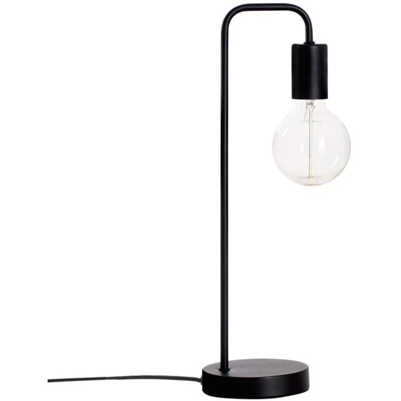 Wellhome - Lampe de table incurvée rétro Ø13x45 cm en noir