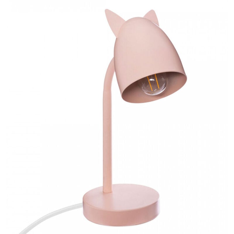 Wellhome - Lampe enfant ''oreilles'' en métal rose - 18 x 12,5 x 31 cm