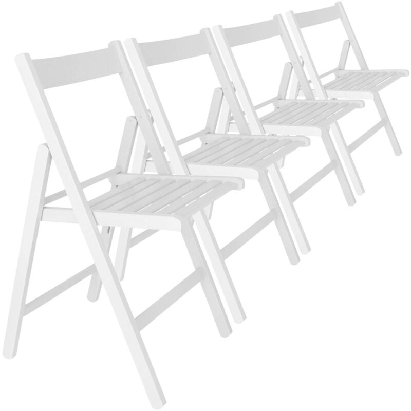 Lot de 4 chaises bas 43x47x79 cm blanc - Wellhome