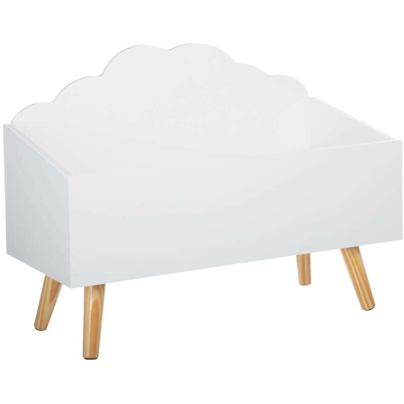 Malle enfant ''nuage'' blanche parfaite pour organiser les jouets 58 x 28 x 45,5 cm - Wellhome