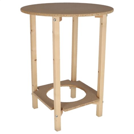 WELLHOME Mesa Camilla Gazte Redonda, madera pino natural - Ø60x75 cm