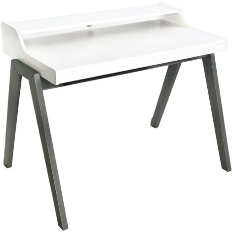 WELLHOME Mesa escritorio NERE con cajón 110x86x75 cm - Gris