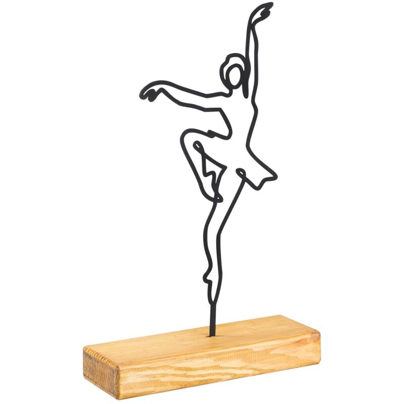 Wellhome - Objet décoratif 'ballerine' - 20x40x4 cm - Noir