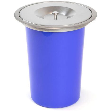 WELLHOME Pattumiera integrata nei piani di lavoro, con coperchio in acciaio inossidabile, 8 litri, in blu