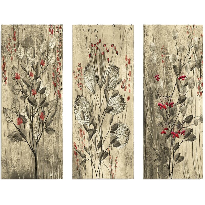 Peinture décorative en mdf 3 pièces. Maison bien Multicolore 70x50 17,14cm - Multicolore - Wellhome