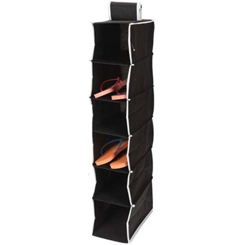 WELLHOME Organisateur suspendu avec 6 compartiments 15x30x84 cm en noir