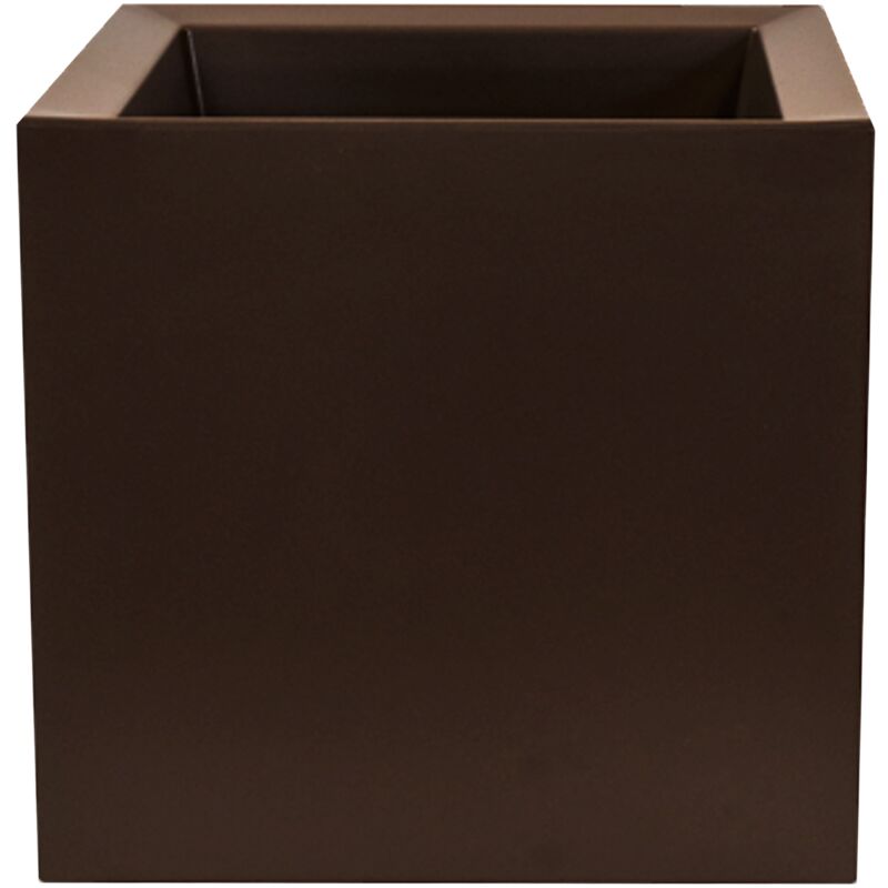 WellHome Pot de fleur carré Cubo dan-i 60x60x60 cm en polyéthylène Bronze