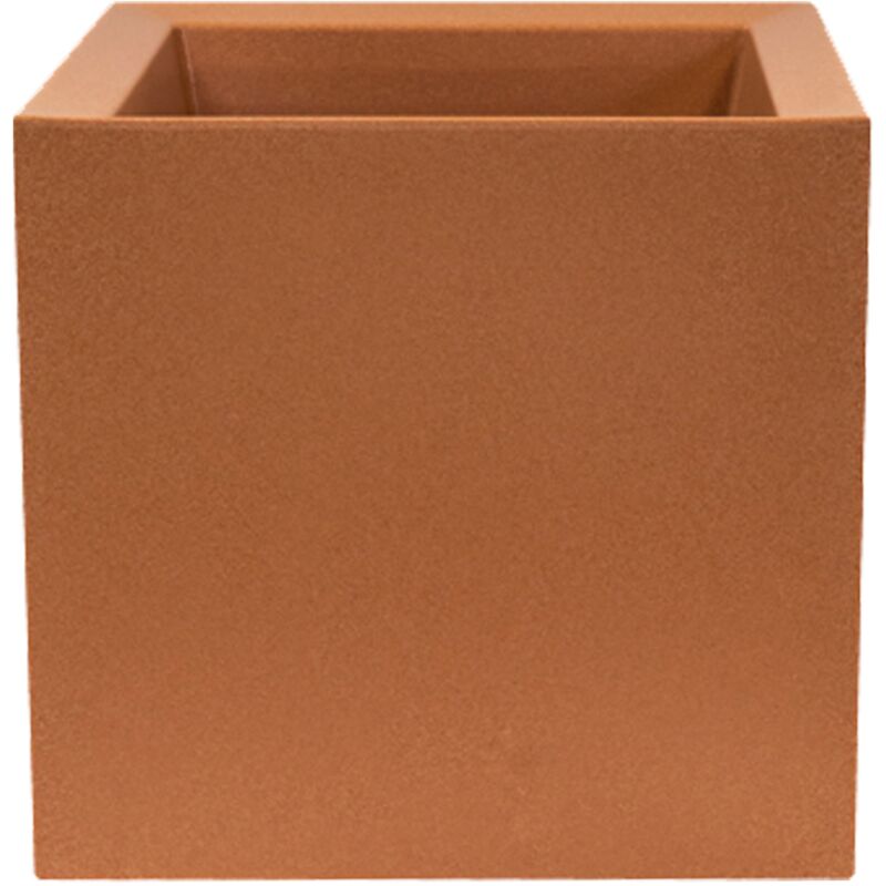 WellHome Pot de fleur carré Cubo dan-i 50x50x50 cm en polyéthylène Impruneta