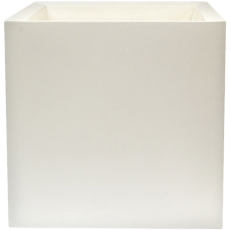 WellHome Pot de fleur carré Cubo dan-i 30x30x30 cm en polyéthylène Blanc