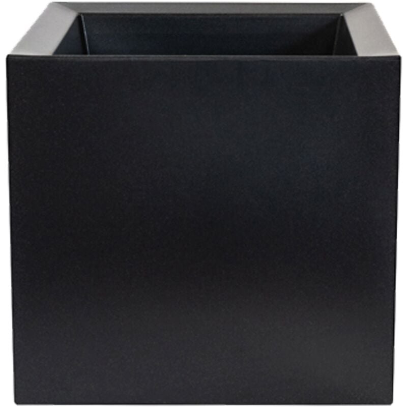 Pot de fleur carré Cubo dan-i 30x30x30 cm en polyéthylène Anthracite - Wellhome