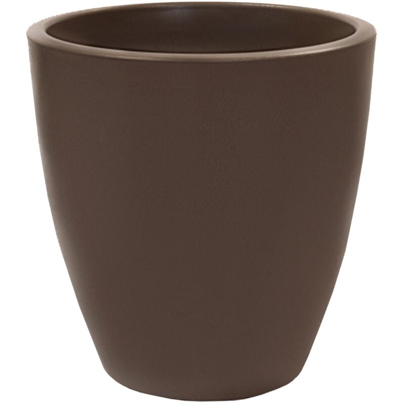 Pot de fleur rond Accord Ø40x40 cm Polyéthylène Taupe 40L - Wellhome