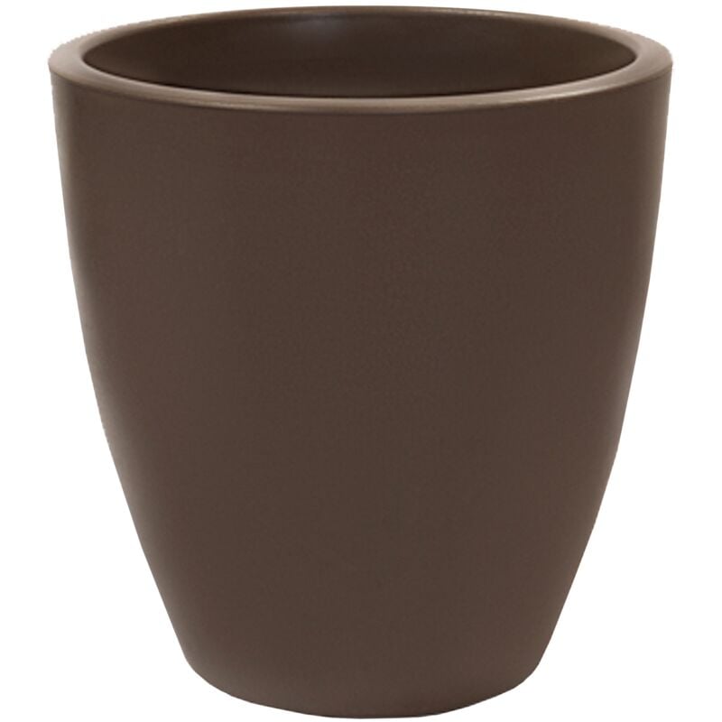 Pot de fleur rond Accord Ø50x50 cm Polyéthylène Taupe 60L - Wellhome