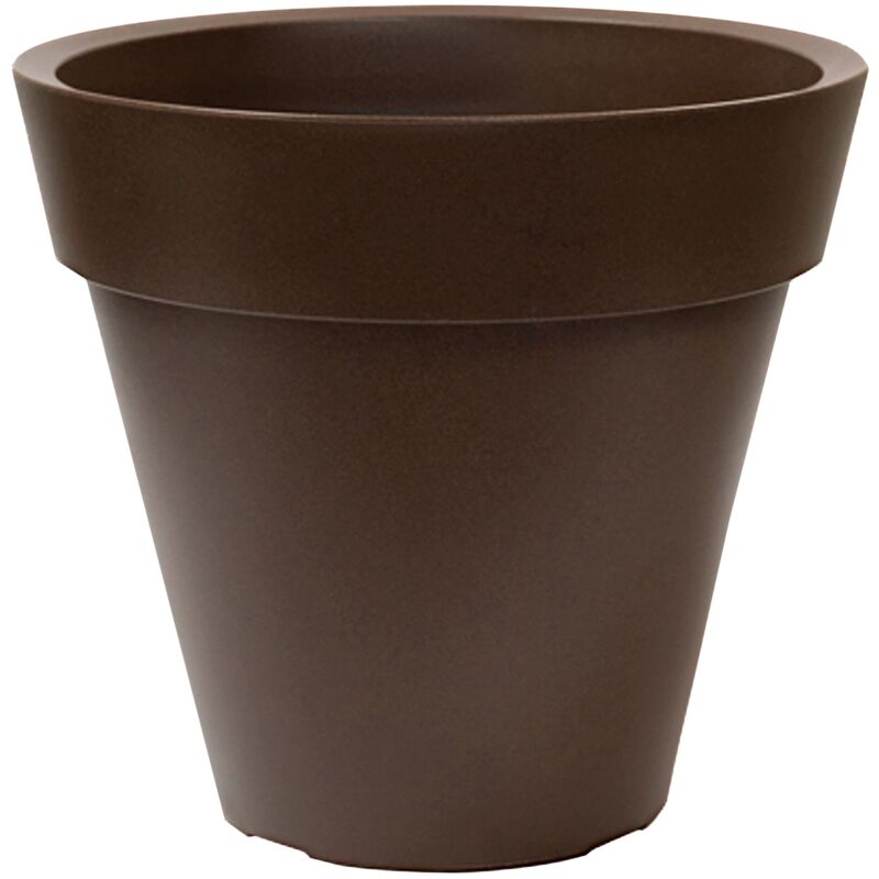 Pot de fleur rond ale-x Ø50x45 cm Polyéthylène Bronze 49L - Wellhome