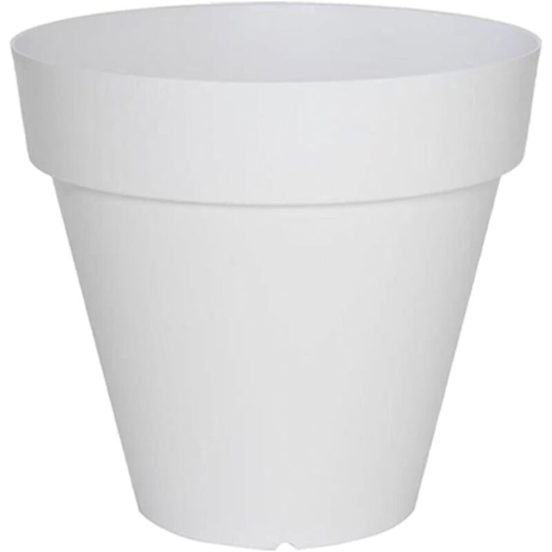 Pot de fleur rond ale-x Ø50x45 cm Polyéthylène Blanc 49L - Wellhome