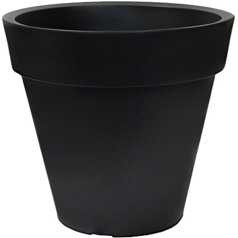 Pot de fleur rond ale-x Ø50x45 cm Polyéthylène Anthracite 49L - Wellhome