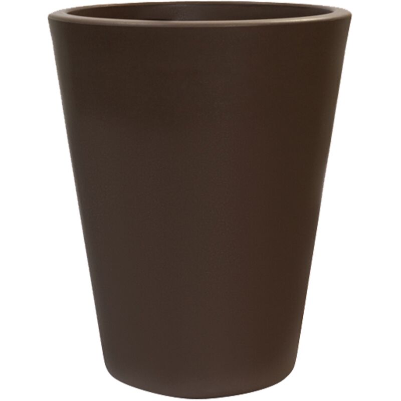 Pot de fleur rond Bretaña Ø50x60 cm Polyéthylène Taupe 65L - Wellhome