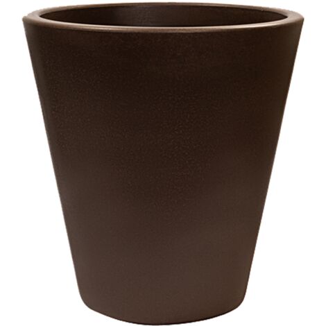 WellHome Pot de fleur rond Corsa Ø40x40 cm Polyéthylène Bronze 22L