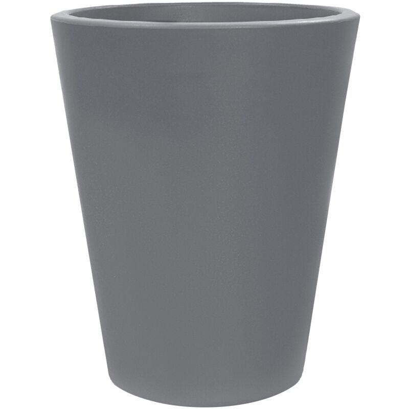 Pot de fleur rond Corsa Ø60x50 cm Polyéthylène Ciment 95L - Wellhome