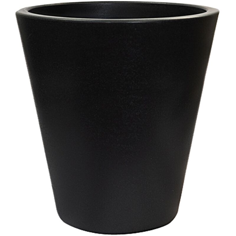 Pot de fleur rond Corsa Ø60x50 cm Polyéthylène Anthracite 95L - Wellhome