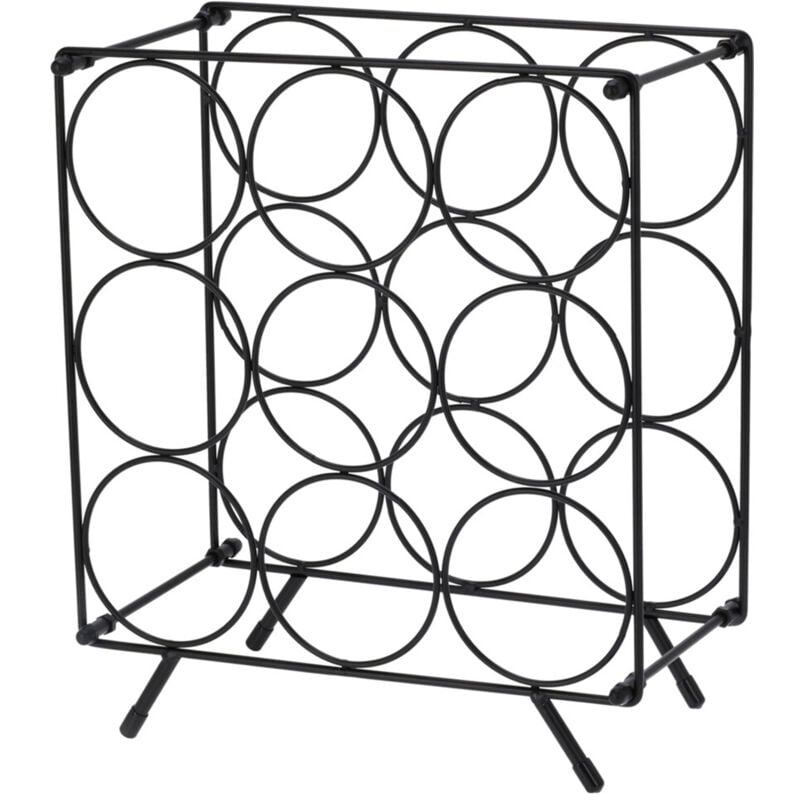 Wellhome - Casier à vin rectangulaire 9 bouteilles en métal