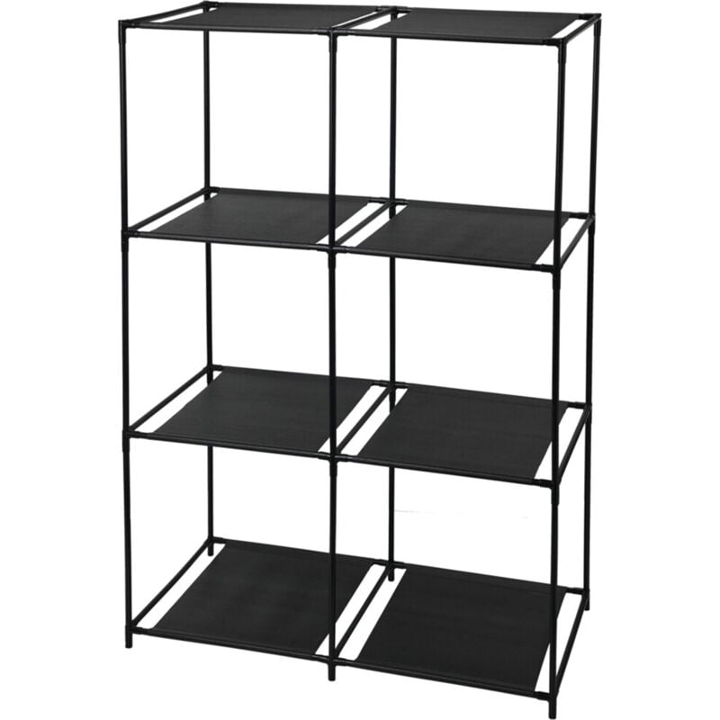 Etagère modulable à 6 compartiments en tissu et fer 59,5x30x88 cm - Wellhome