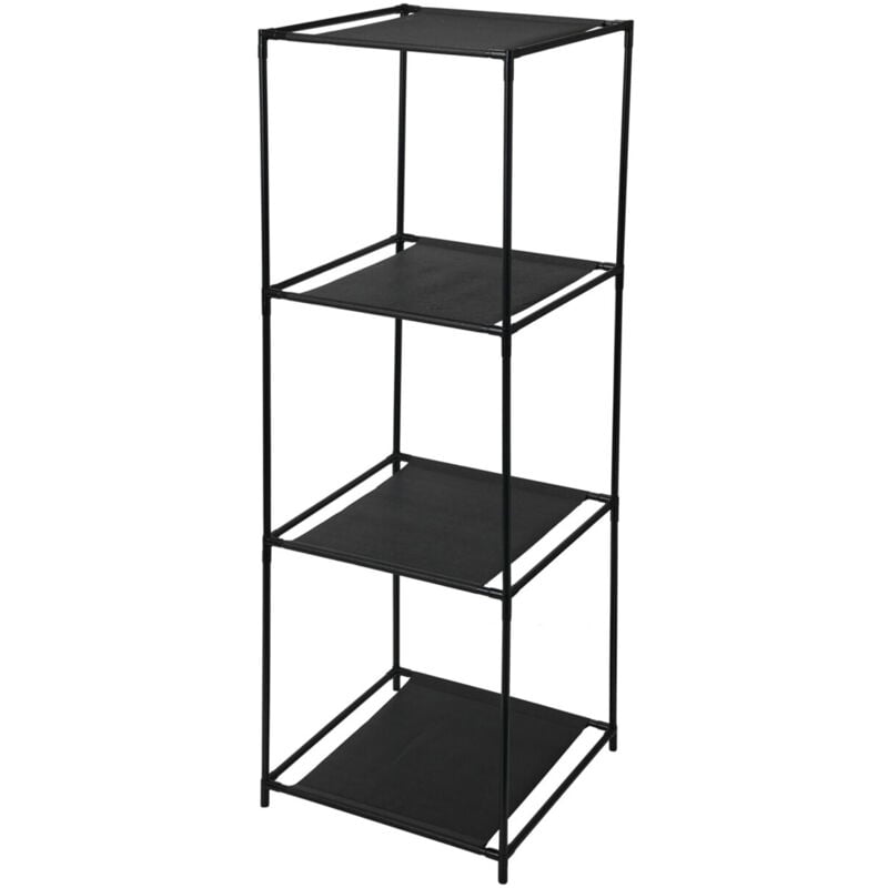 Etagère avec 3 compartiments en tissu et tubes métalliques 34x34x98 cm - Wellhome