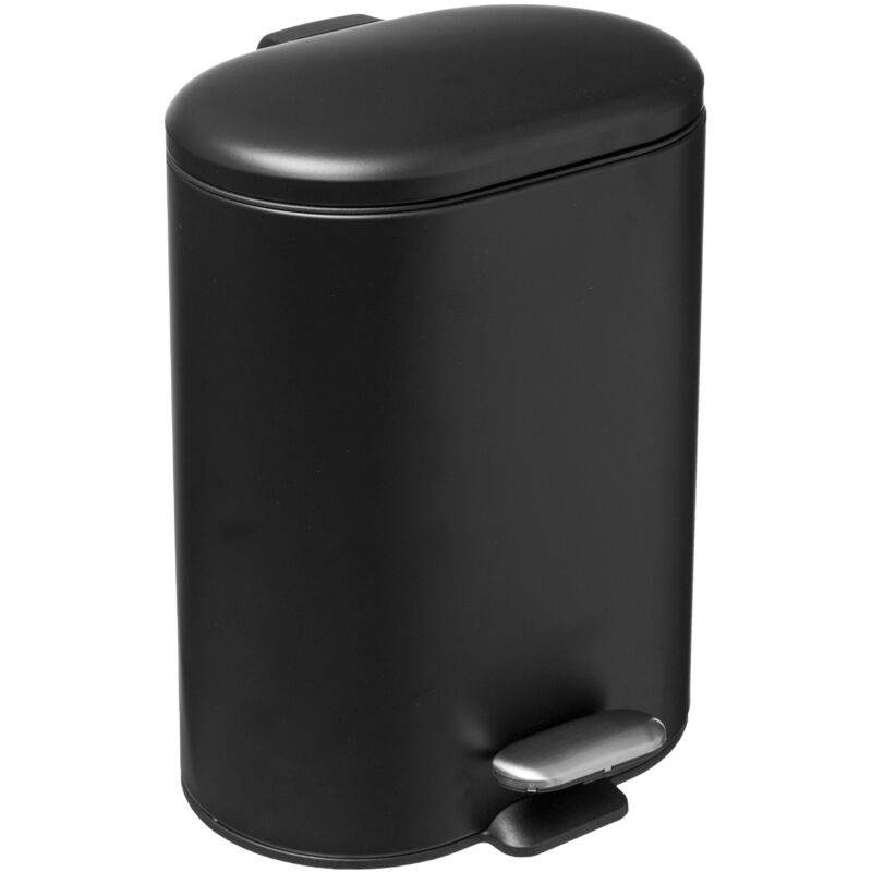Seau à pédale inox Siliflex 6 l noir - Wellhome