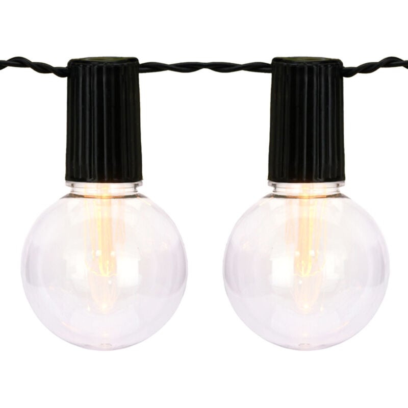 Well Home Lot de 20 lampes solaires de fête blanc chaud avec panneaux led transparents - Panneau solaire et batterie rechargeable inclus