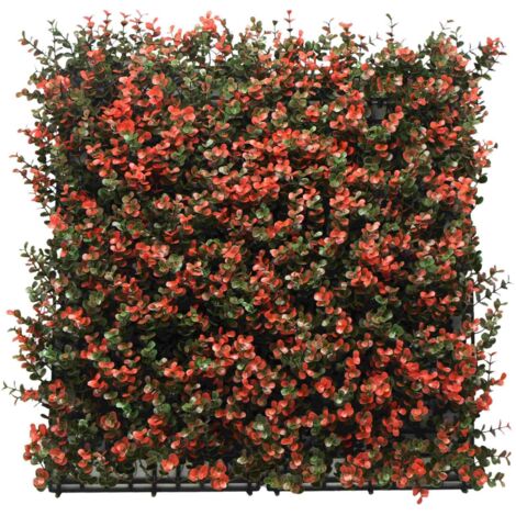 WellHome Seto Artificial 100x100cm, Jardin vertical Flores rojas realistas