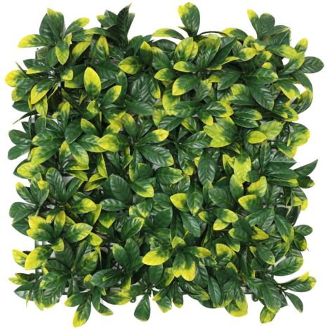 WellHome Seto Artificial 100x100cm,Jardin vertical de hojas Verdes y amarillas