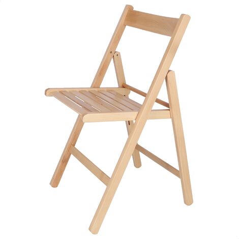 WELLHOME Silla BAS, madera de haya, 43x47x79 cm - Natural con barniz