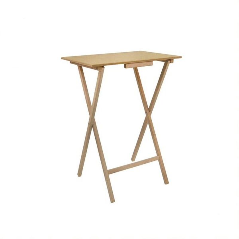 Table d'appoint rectangulaire sans finition vernis 48x35x64 cm - 'ufuk' - Naturel - Wellhome