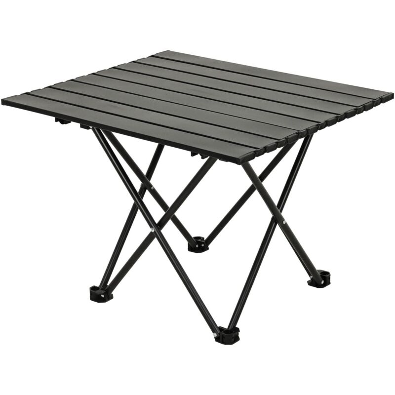 Table pliante en métal 56x40x46 cm en noir - Wellhome