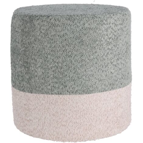 WELLHOME Taburete BOUCLE Ø35 cm en color beige con azul