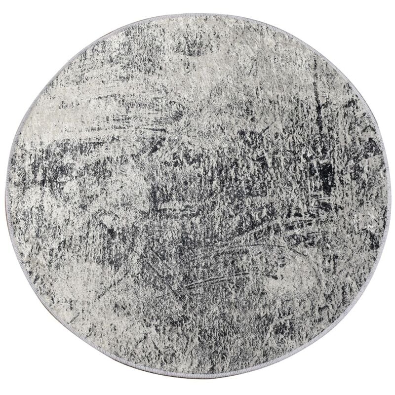 Tapis de bain circulaire Wellhome noir et blanc - 100 cm - Multicolore